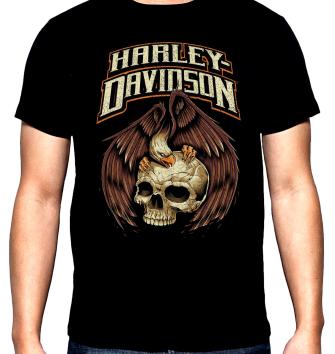 Harley Davidson, eagle and skull, men's  t-shirt, 100% cotton, S to 5XL